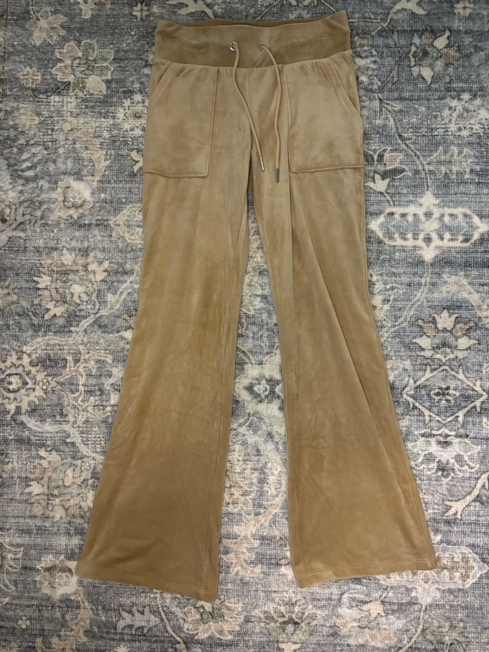 bebe Tan Suede-Look Boot Cut Lounge Pants
